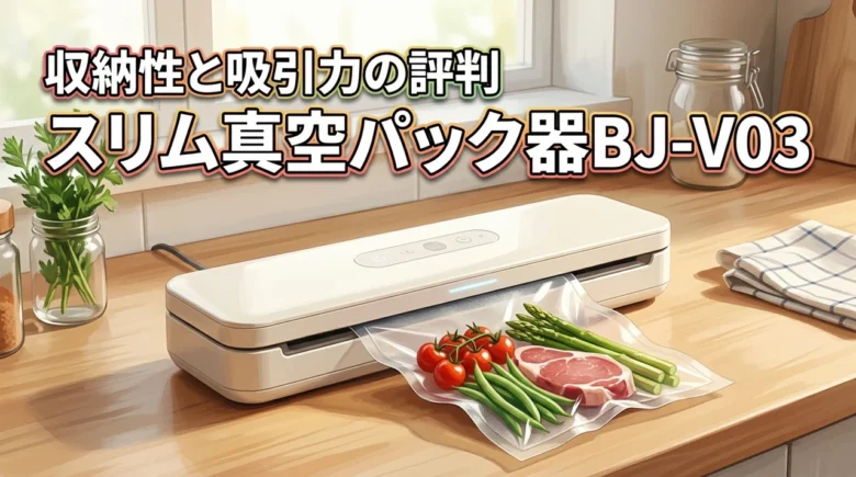スリム真空パック器 BJ-V03の口コミが気になる！収納性や吸引力の評判を調査しました